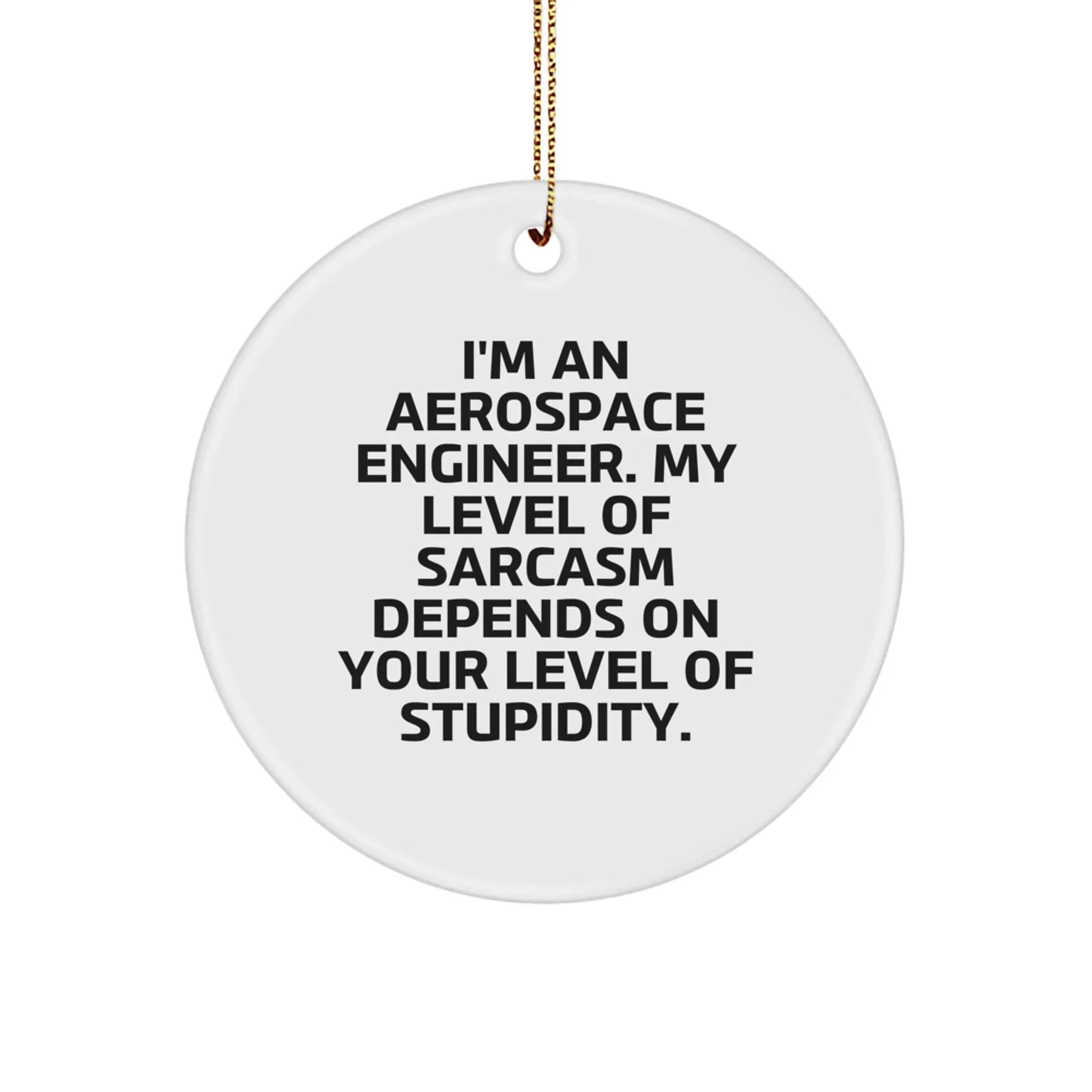 Aerospace Engineer Gifts from Friends for Men - Funny Circle Ornament with Sarcastic Quote - White Circle Shaped Christmas Unique Gifts