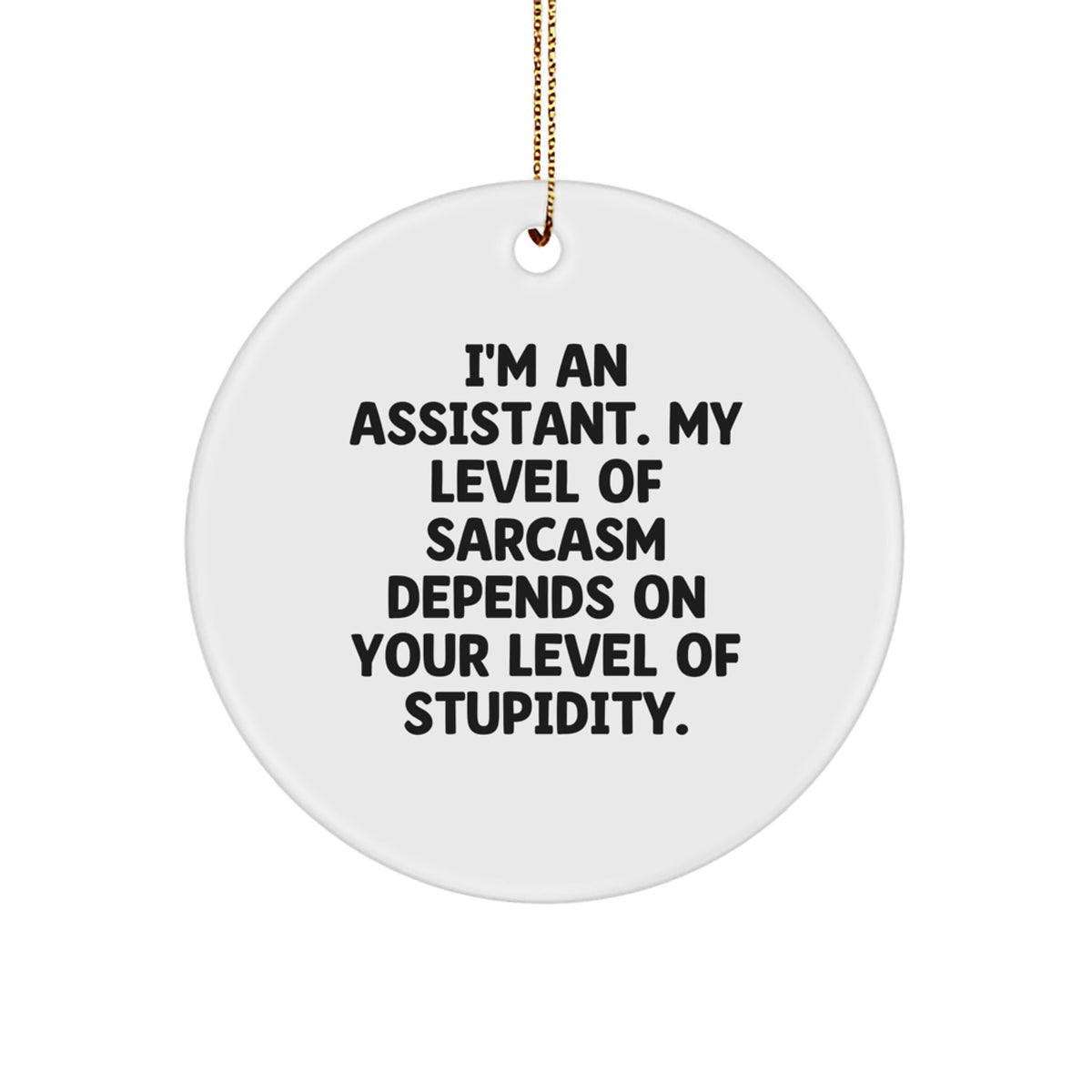 Witty Christmas Ornament Gift for Friends - Assistant Sarcasm Quote - Image 1