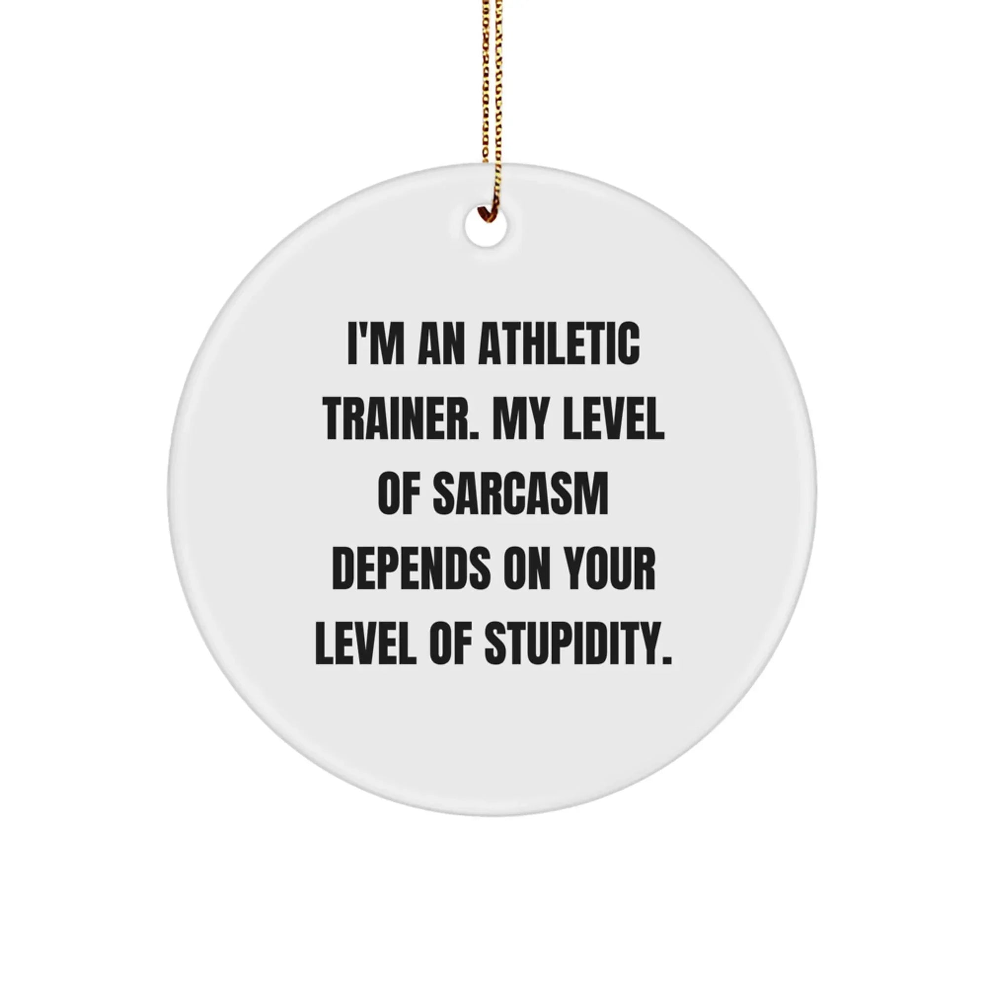 Funny Athletic Trainer Circle Ornament Gifts for Men, Cute Inspirational Sarcasm Christmas Decorations, Circle Shaped White, 'I'm An Athletic Trainer...'
