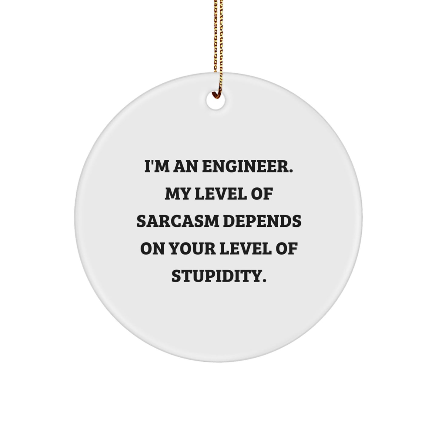 Funny Engineer Gifts for Men - 'I'm An Engineer' Circle Ornament, White, Christmas Unique - Image 1