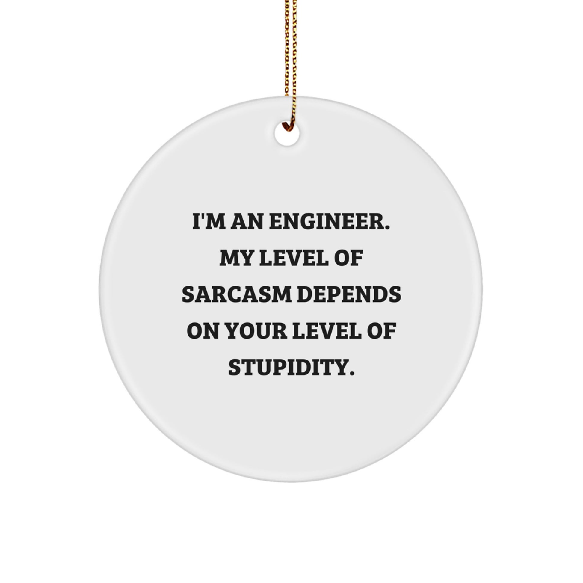 Funny Engineer Gifts for Men - 'I'm An Engineer' Circle Ornament, White, Christmas Unique - Image 1