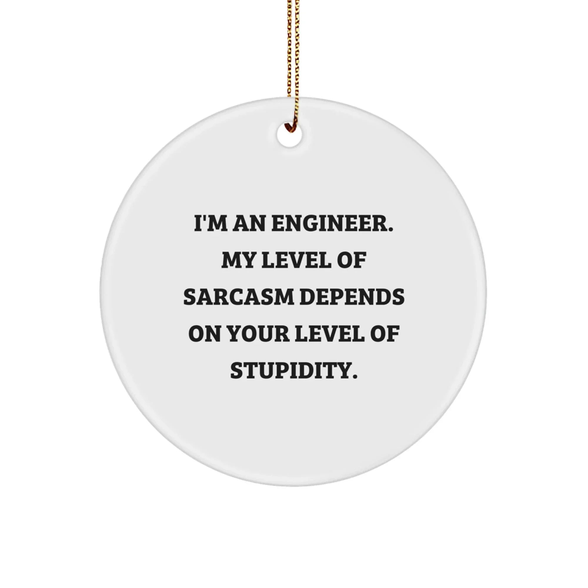 Funny Engineer Gifts for Men - 'I'm An Engineer' Circle Ornament, White, Christmas Unique