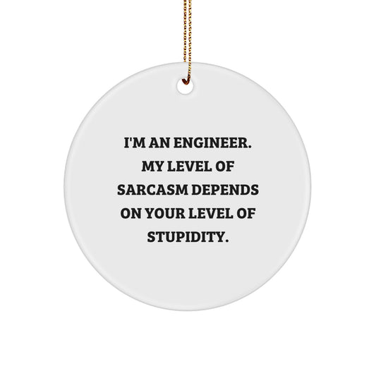 Funny Engineer Gifts for Men - 'I'm An Engineer' Circle Ornament, White, Christmas Unique - Image 1