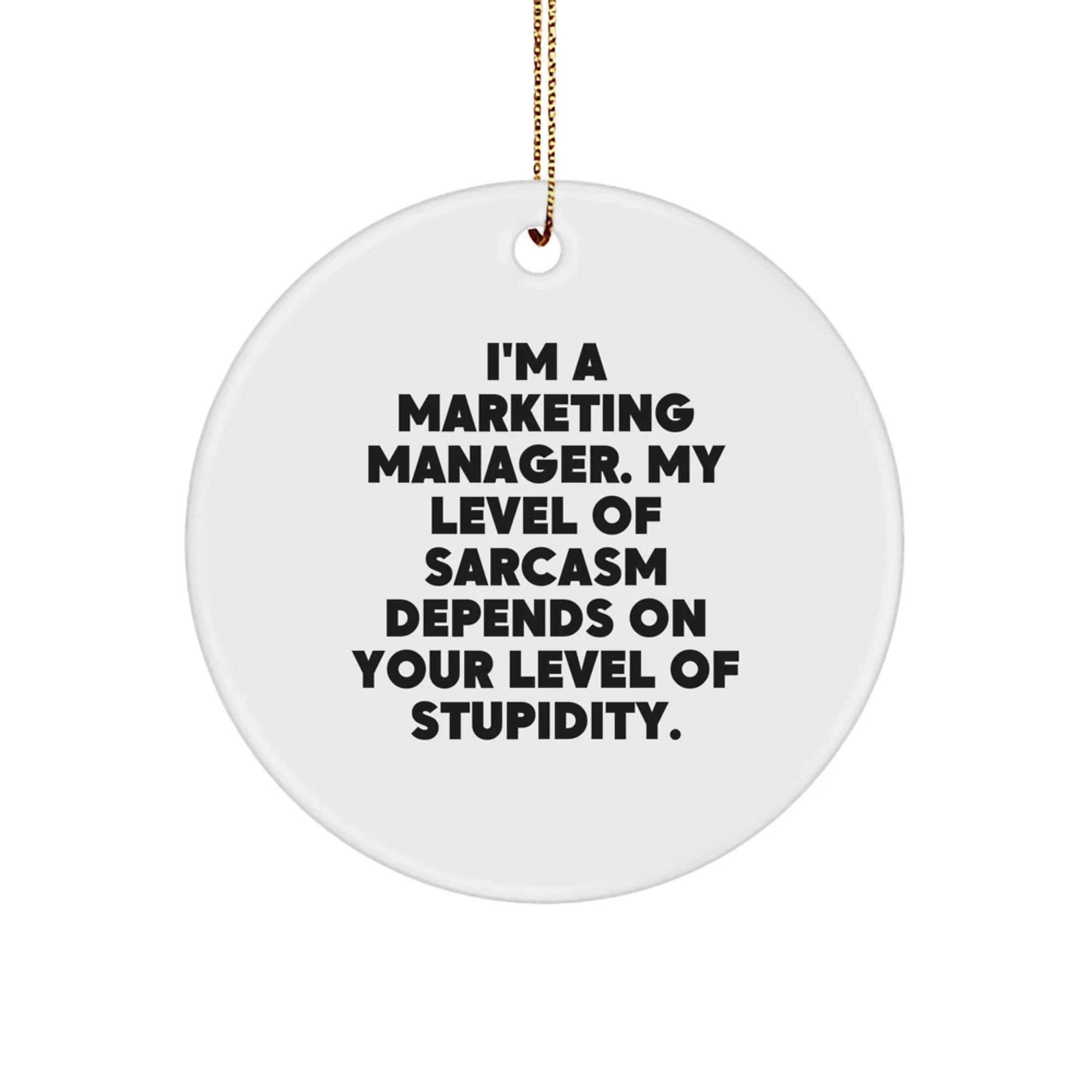 Funny Marketing Manager Gifts from Friends for Christmas Unique Circle Ornament Sarcasm Humor