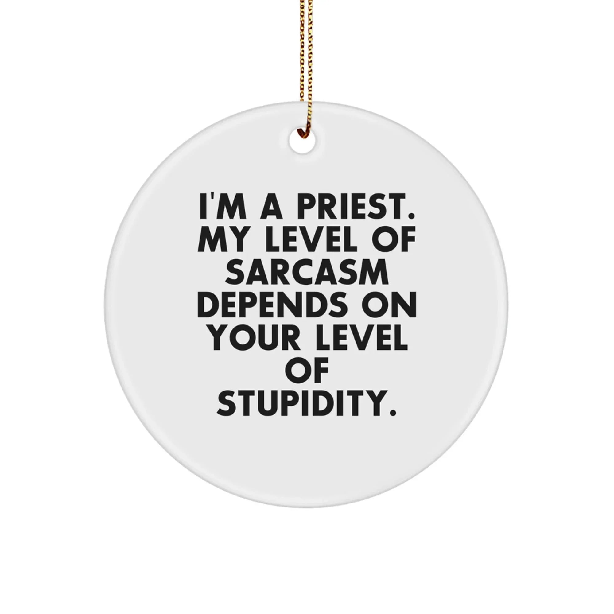 Funny Priest Circle Ornament Gifts from Men to Priest Friends for Christmas Unique Gifts