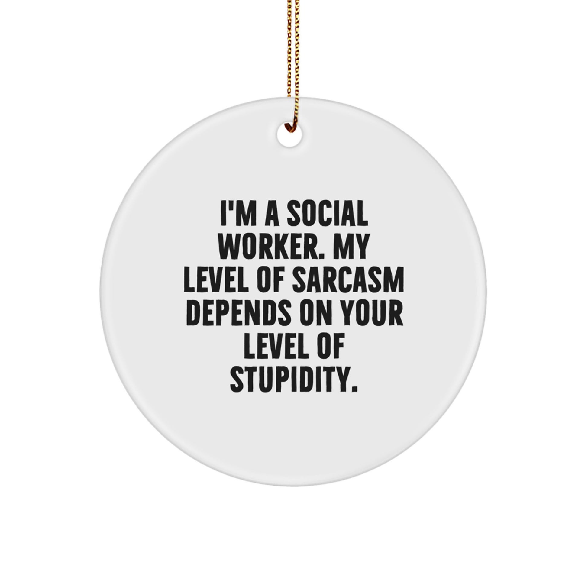 Funny Social Worker Christmas Unique Gifts from Friends for Social Worker Circle Ornament - Image 1