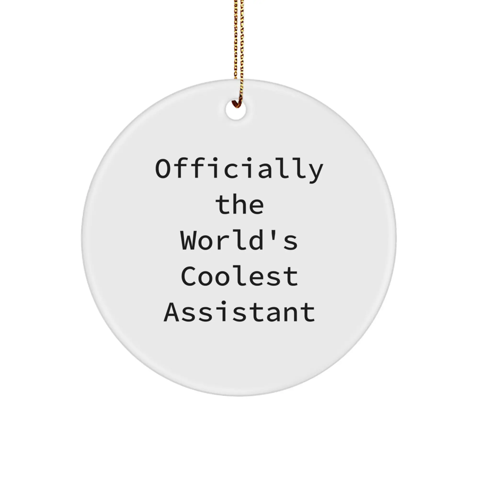 Funny Assistant Gifts, Officially The World's Coolest Assistant Christmas Circle Ornament for Assistant, Gifts from Friends for Assistant - Image 1