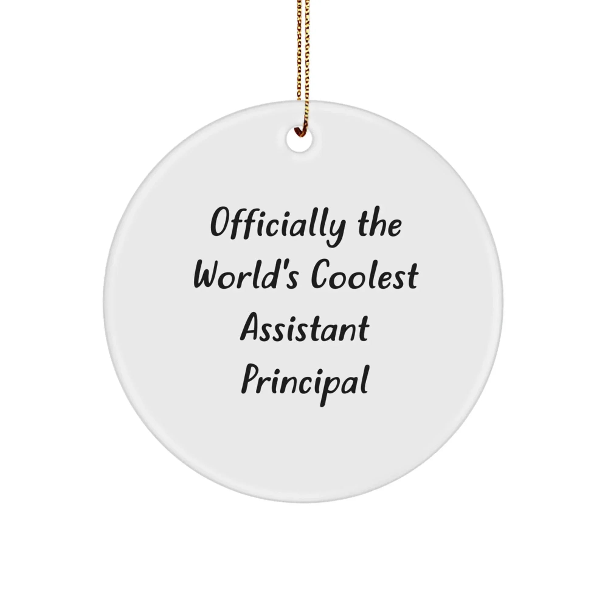 Gifts from Friends for Assistant Principal Christmas Unique Circle Ornament - 'Officially The World's Coolest Assistant Principal' Funny Quote