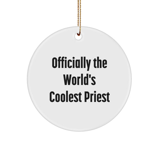Funny Priest Gifts from Friends, Officially The World's Coolest Priest Christmas Unique Gifts for Men - Image 1