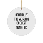 Funny Senator Circle Ornament Gifts from Friends for Men, Women Senator Unique Christmas Unique Gifts