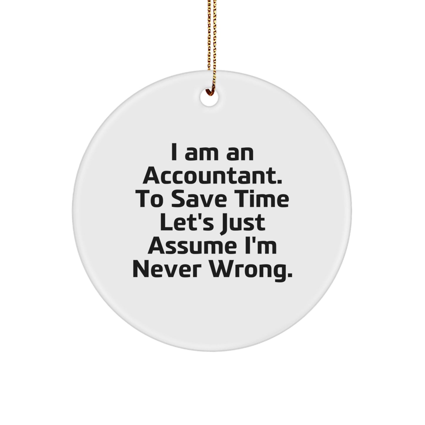 Accountant Gifts from Friends - Funny Quote Circle Ornament, White, 2.75'' Tall, 0.5 oz, Perfect for Men, Women, or Coworkers, Gifts for Accountant, Christmas Unique Presents - Image 1