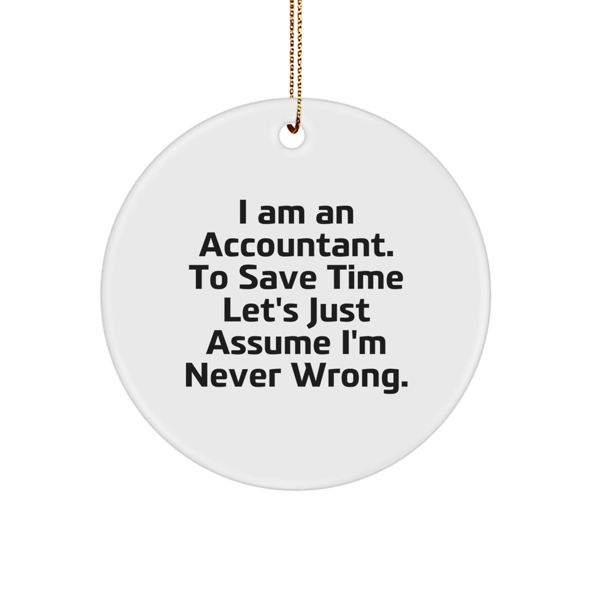Accountant Gifts from Friends - Funny Quote Circle Ornament, White, 2.75'' Tall, 0.5 oz, Perfect for Men, Women, or Coworkers, Gifts for Accountant, Christmas Unique Presents - Image 1