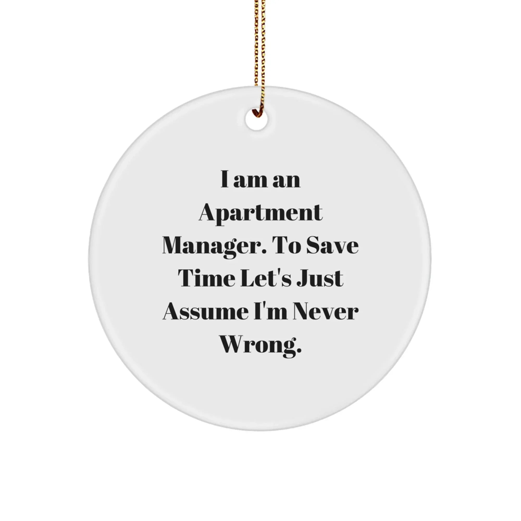 Funny Apartment Manager Gifts from Friends for Men - Circle Ornament