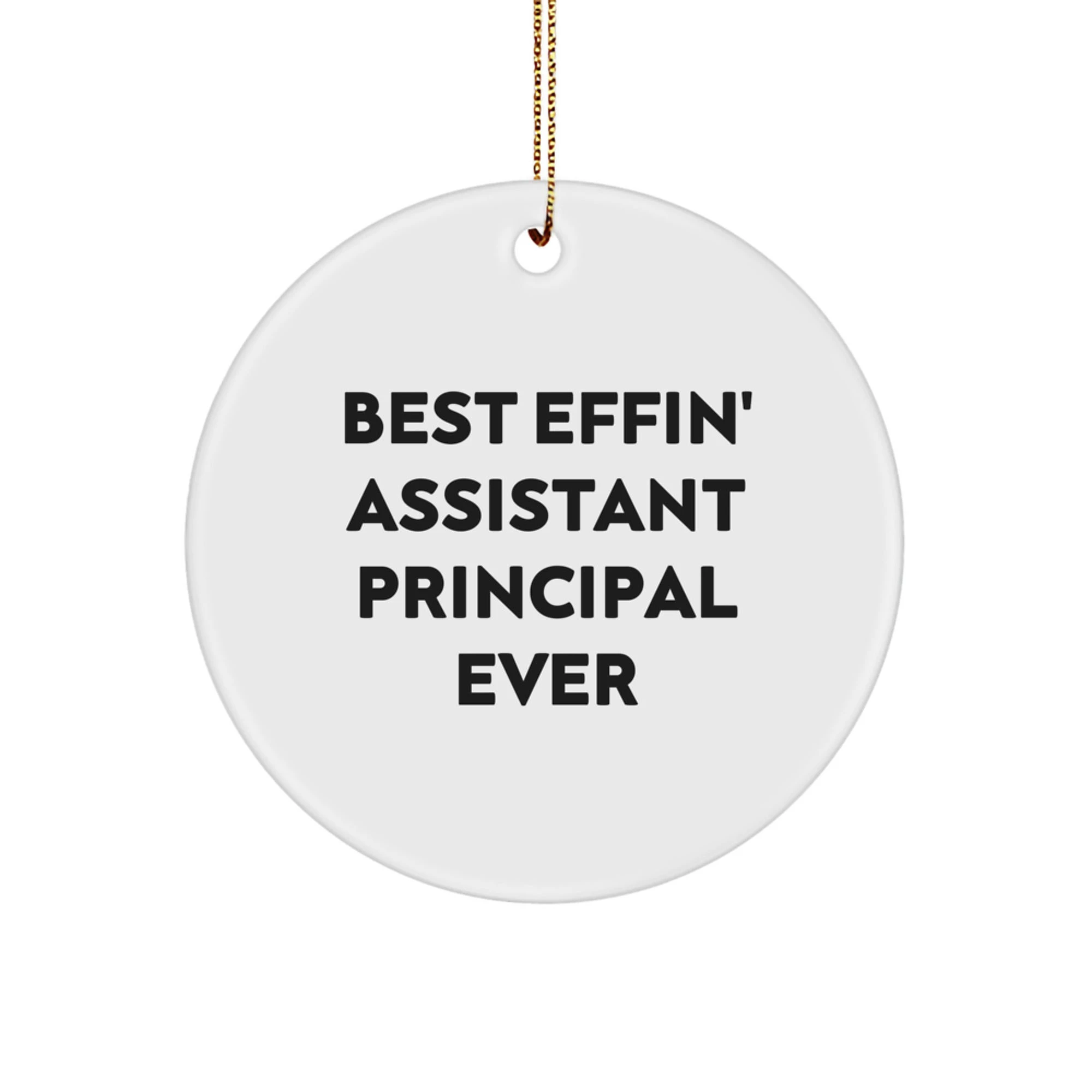 Funny Assistant Principal Gifts from Men to Best Effin' Assistant Principal Ever, Christmas Unique Circle Ornaments for Assistant Principals
