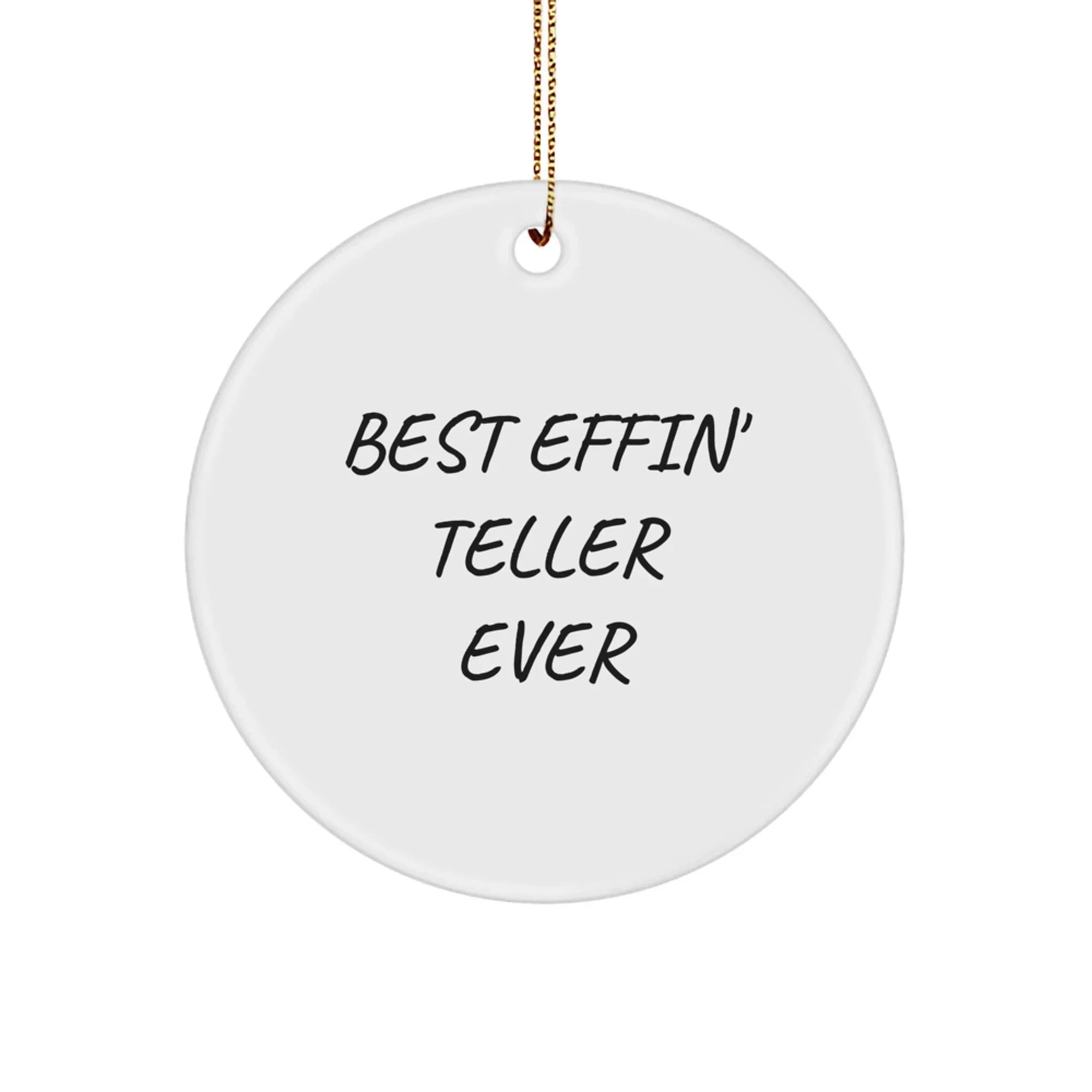 Funny Teller Circle Ornament Gifts from Men to Teller Friends and Family at Christmas Time