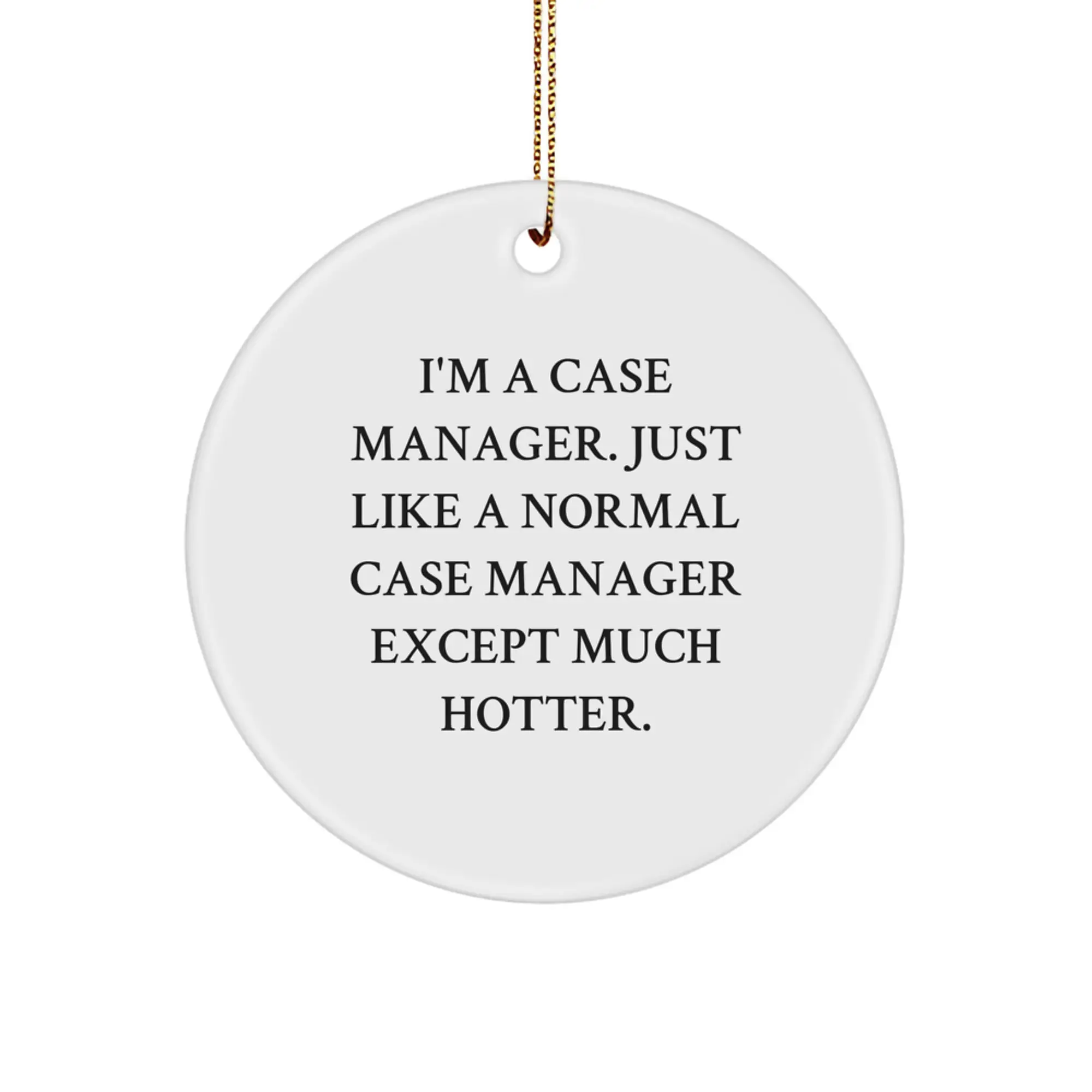 Funny Case Manager Gifts From Friends, Inspirational Circle Ornament for Case Manager Women, I'm A Case Manager Just Like A Normal One Except Much Hotter Christmas Unique Gifts - Image 1