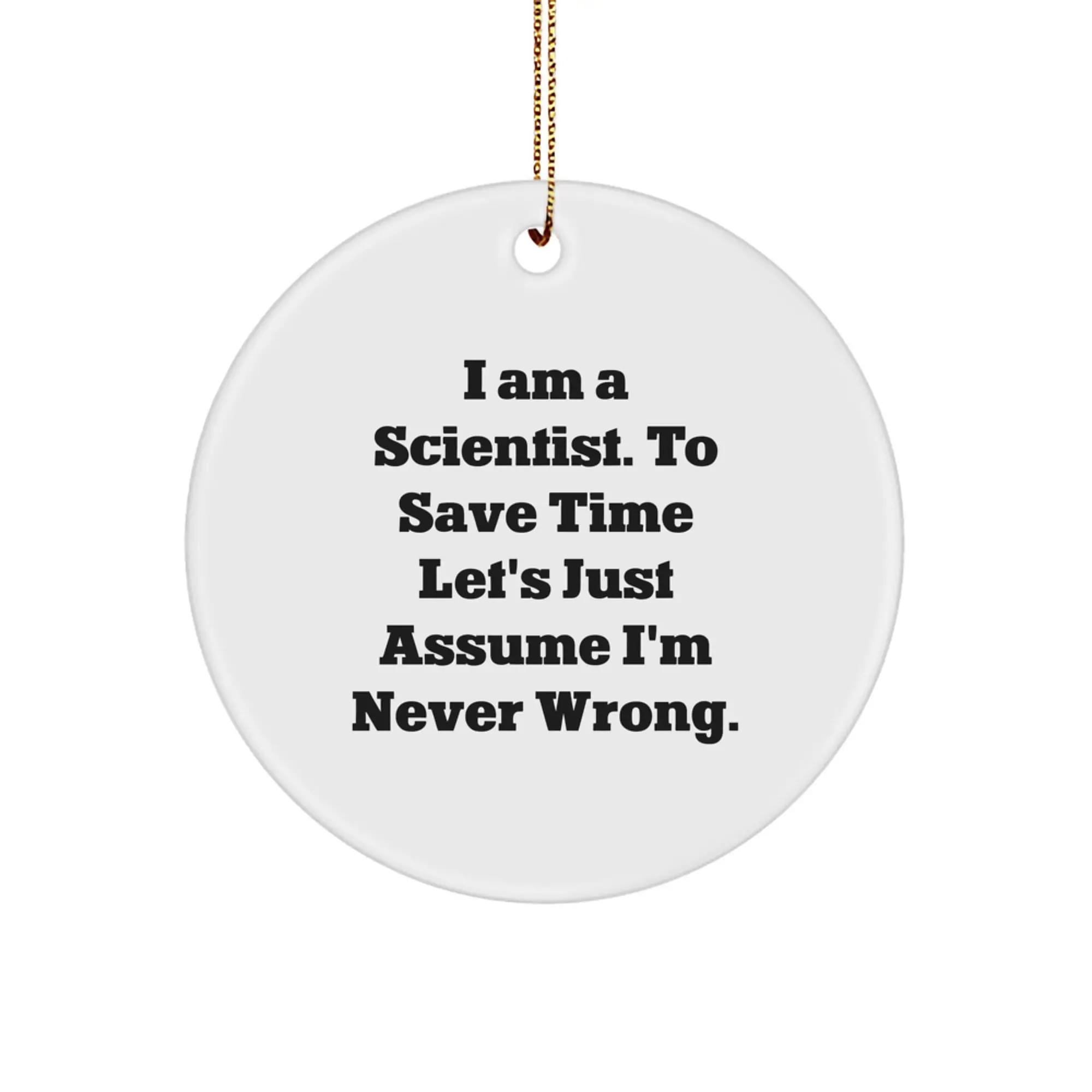 Gifts from Family for Scientist - Funny Circle Ornament, Scientist Gifts, Christmas Unique Presents - Image 1