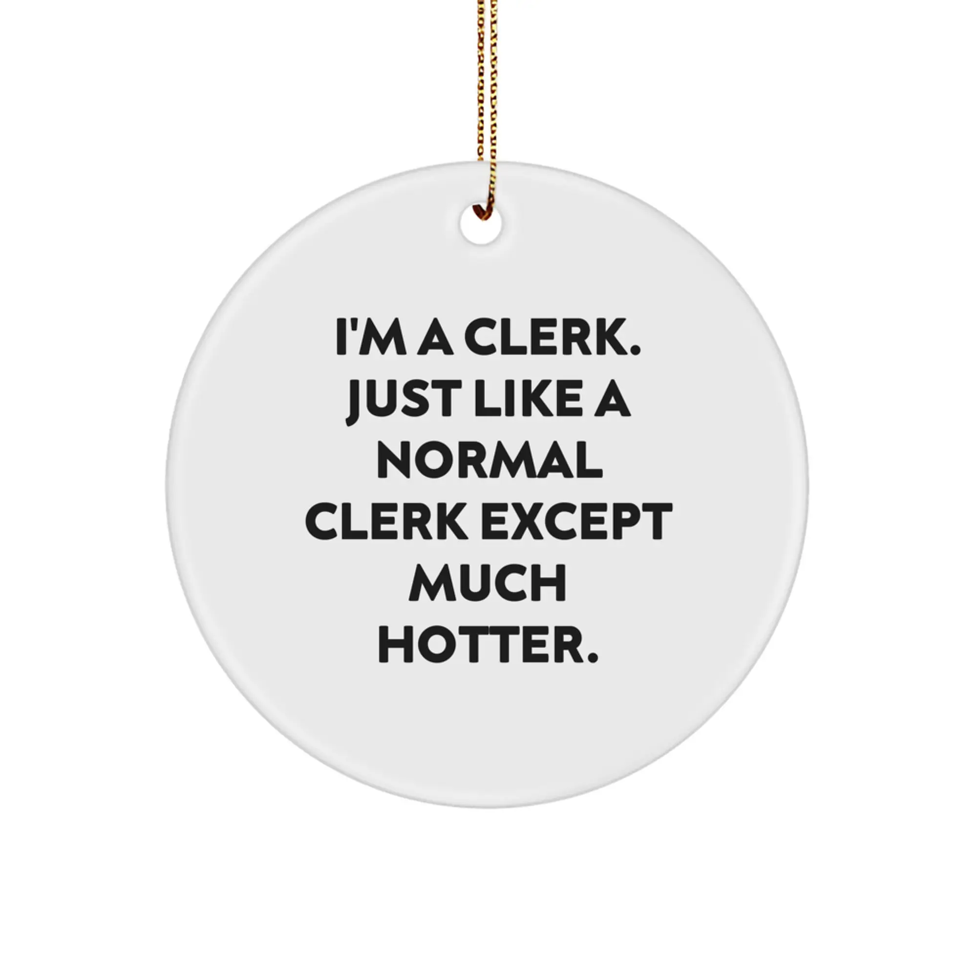 Clerk Circle Ornament Keepsake for Him Office Hero Christmas Gift - Image 1