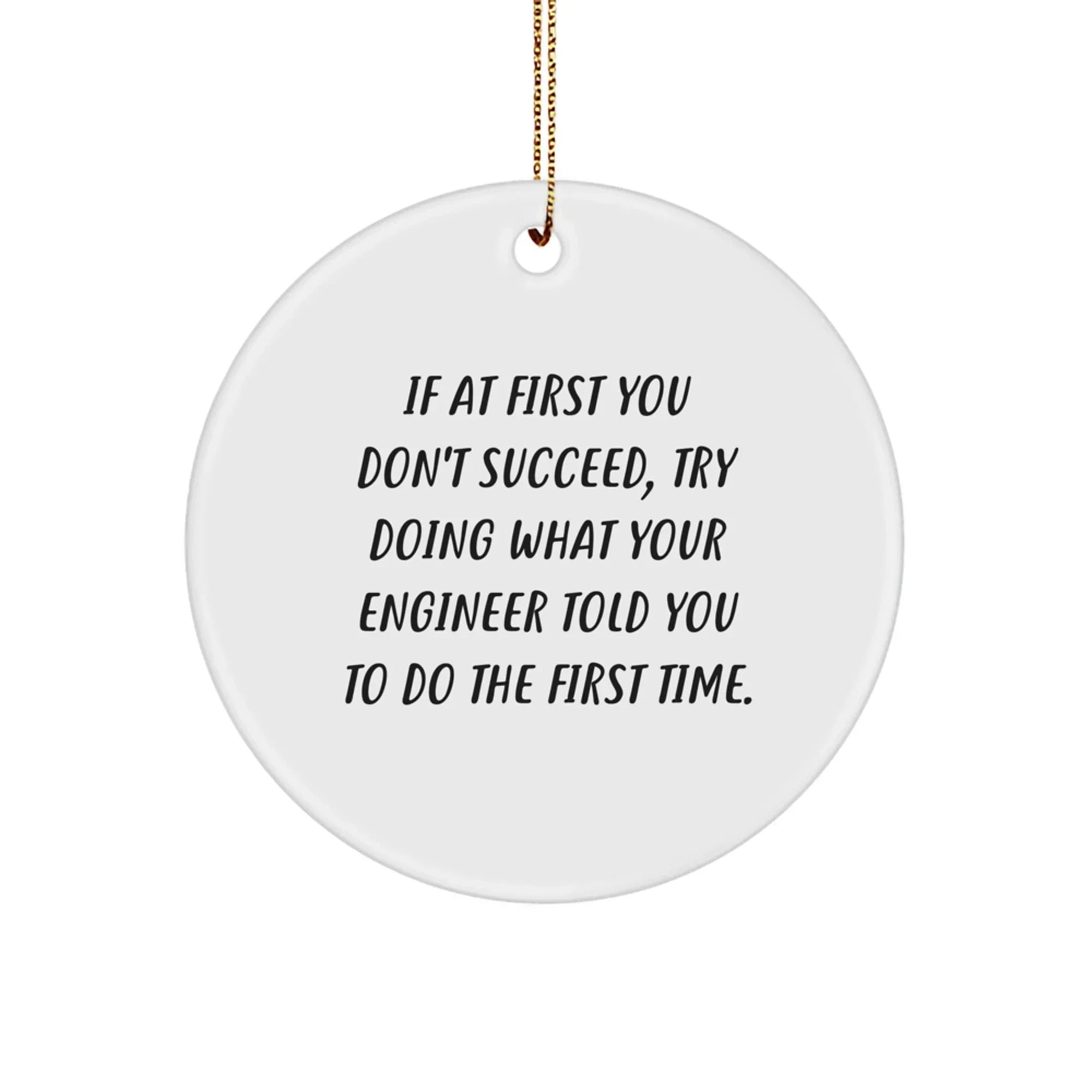 Funny Engineer Christmas Unique Gifts from Family to Engineer Friends - Engineer Circle Ornament for Engineer Coworkers