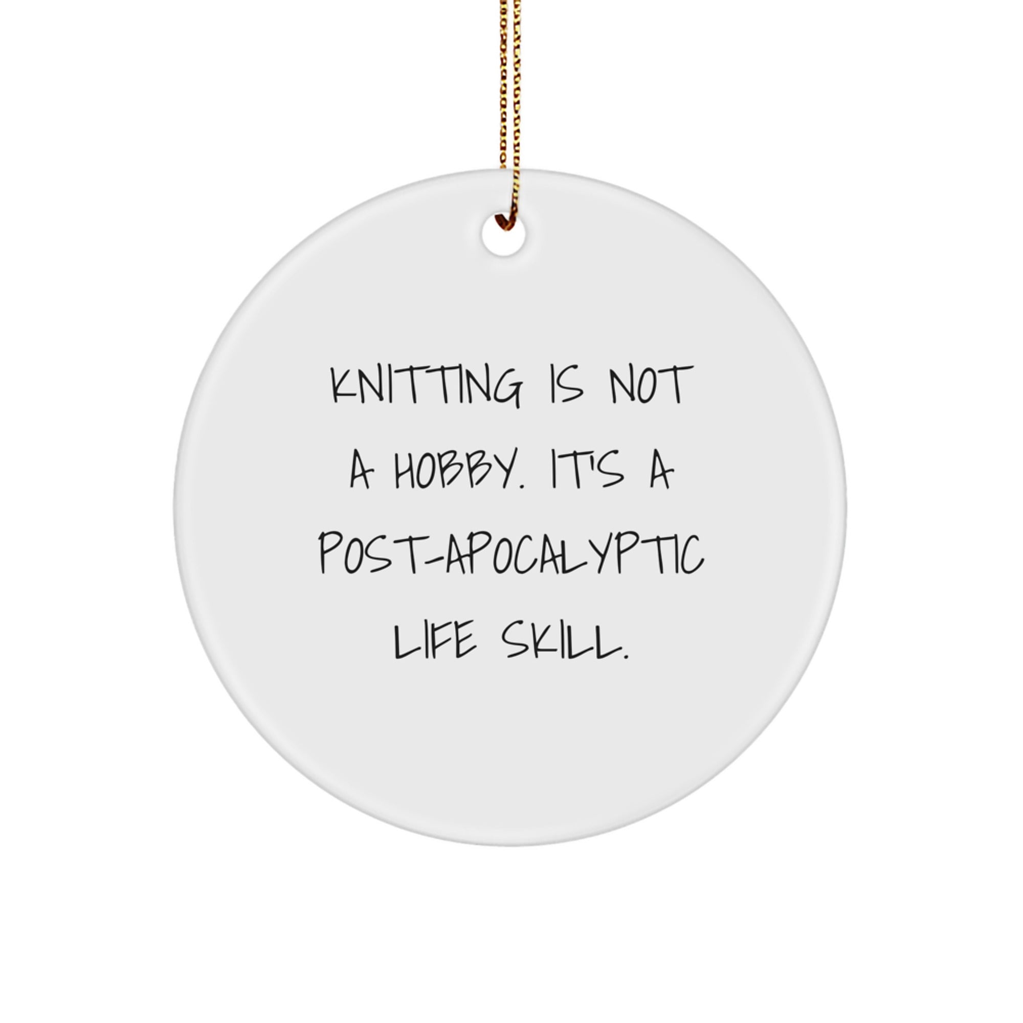 Knitting Circle Ornaments for Friends Funny Merry Christmas Unique Gifts from Men Women Family - Image 1