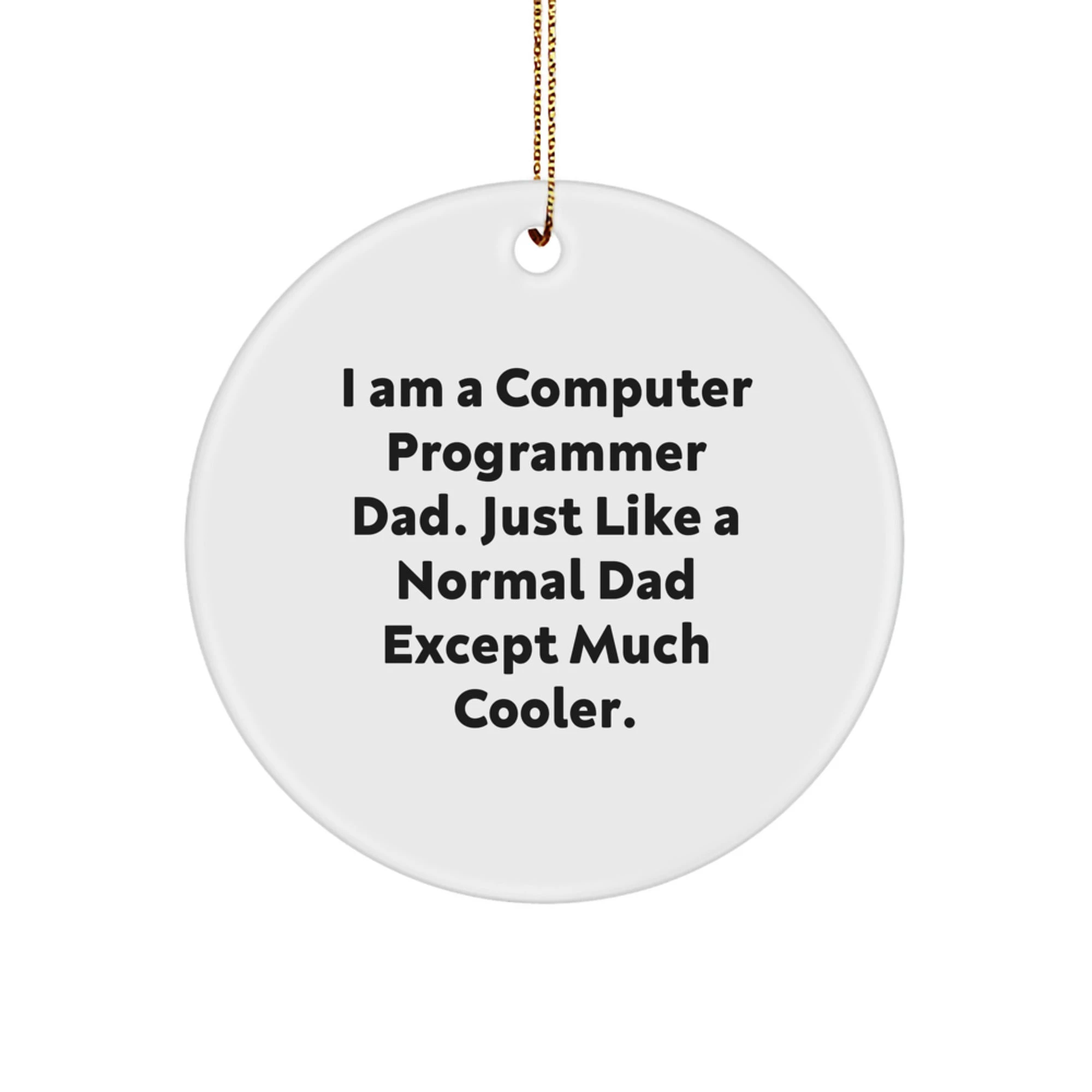 Funny Computer Programmer Gifts for Dad - I Am A Computer Programmer Dad Circle Ornament, Christmas Unique Ornaments for Home