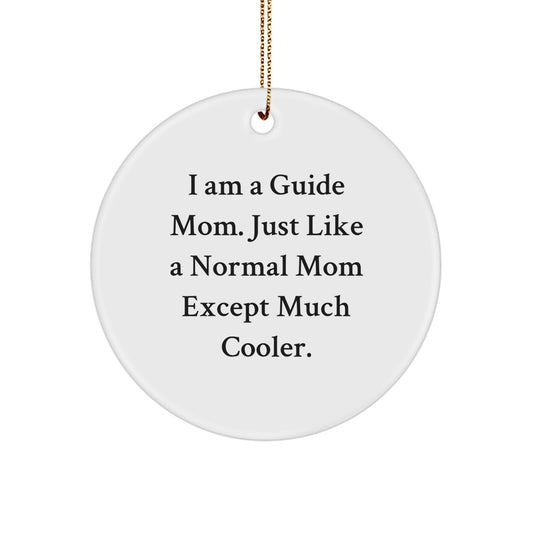 Funny Guide Mom Circle Ornament, Christmas Unique Gifts from Guide Moms to Guide Friends - Image 1