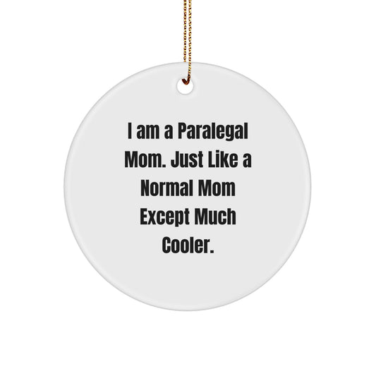 Funny Paralegal Gifts from Mom, Paralegal Circle Ornament Mom Christmas Unique Gifts - Image 1
