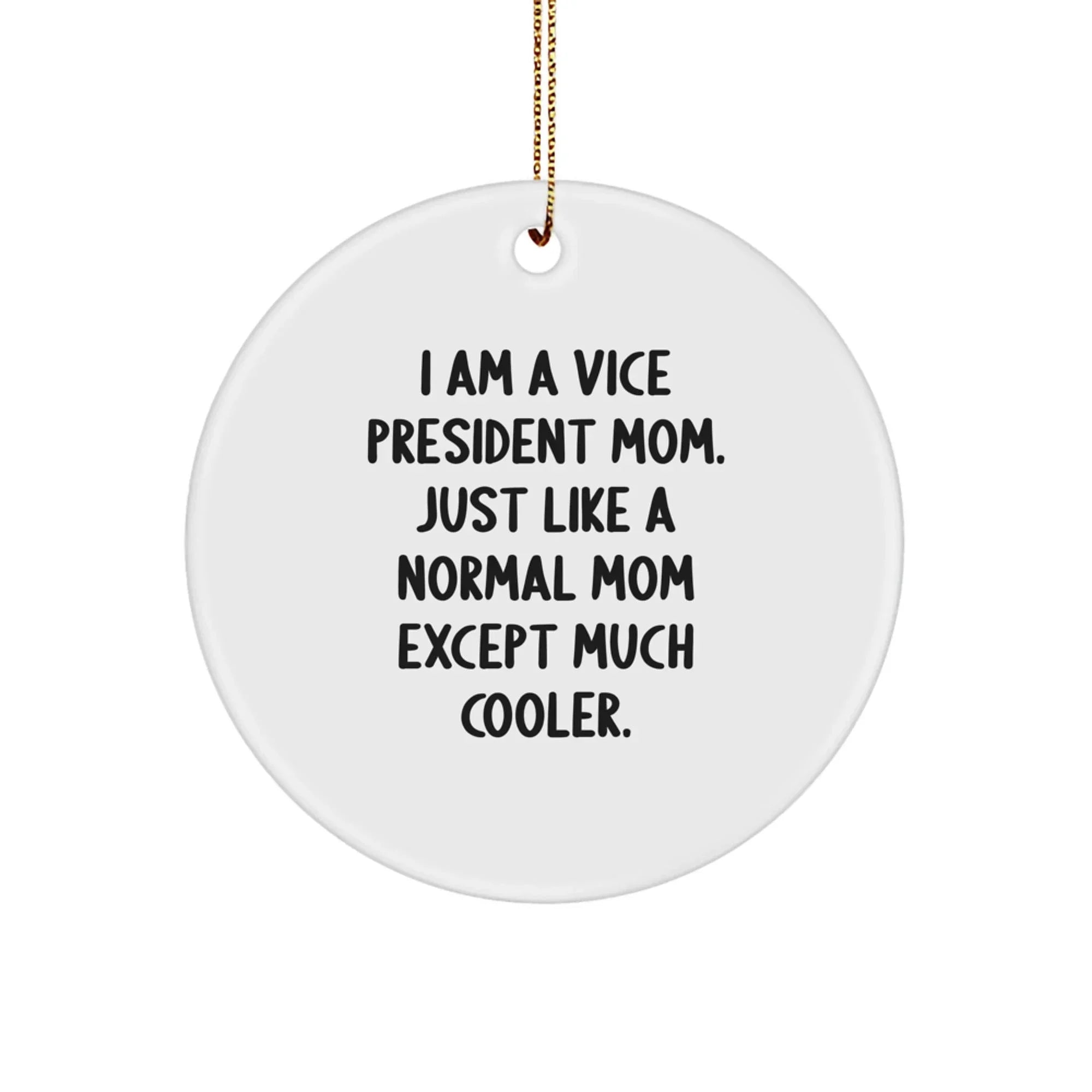 Funny Vice President Christmas Unique Gifts for Mom, Vice President Circle Ornament, I'm Much Cooler Gifts from Mom to Vice President