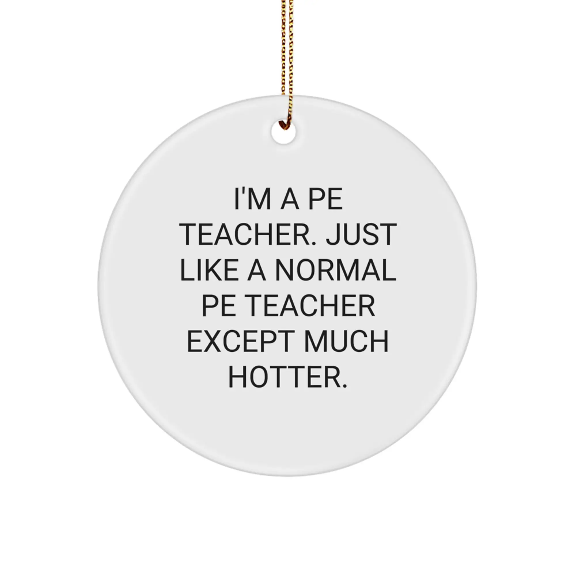 Funny PE Teacher Gifts from Friends for PE Teacher, PE Teacher Circle Ornament, I'm A Pe Teacher, Christmas Unique Ornaments - Image 1