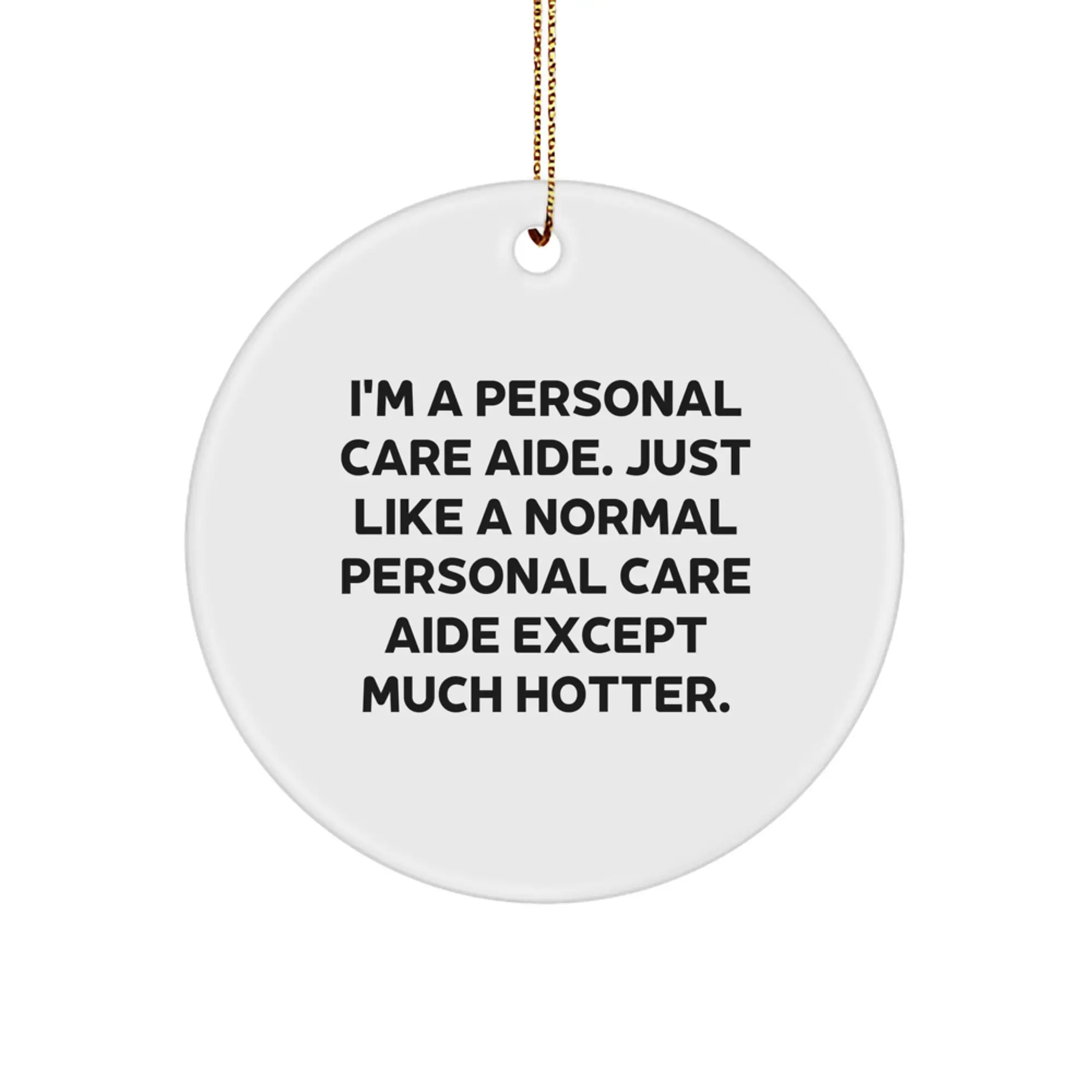 Funny Personal Care Aide Gifts from Friends, Unique Christmas Decorations for Personal Care Aide, Circle Ornament with 'I'm A Personal Care Aide...' - Image 1