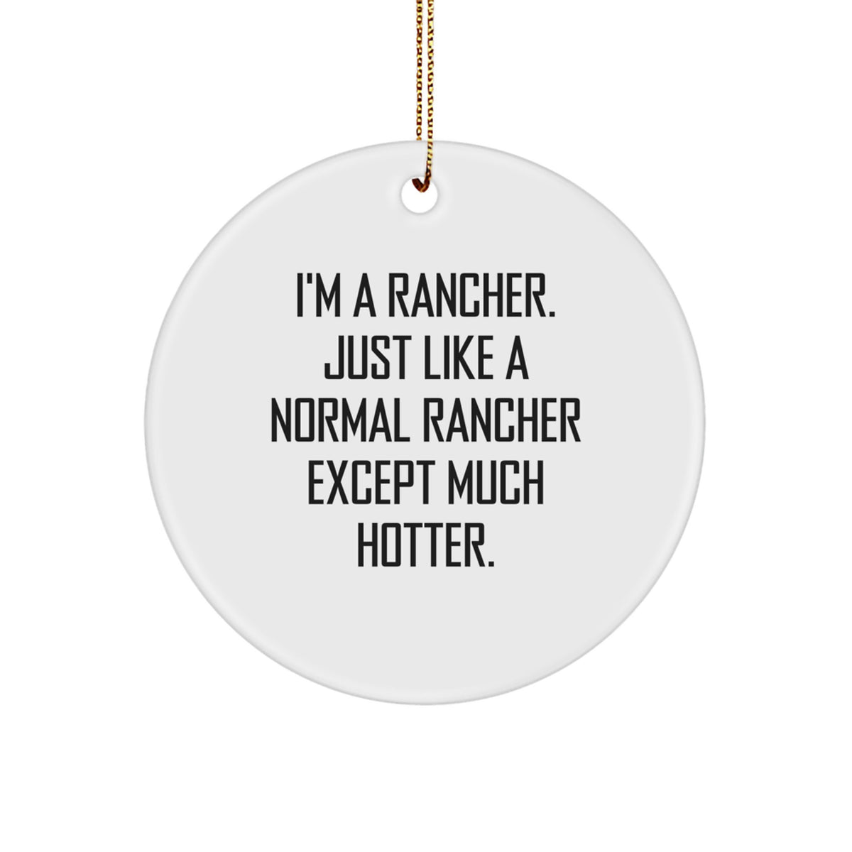 Christmas Gift Rancher Christmas Ornament for Her - Present, Much Hotter - Image 1