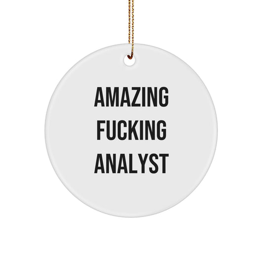 Funny Analyst Circle Ornament Gifts from Friends and Family - Image 1