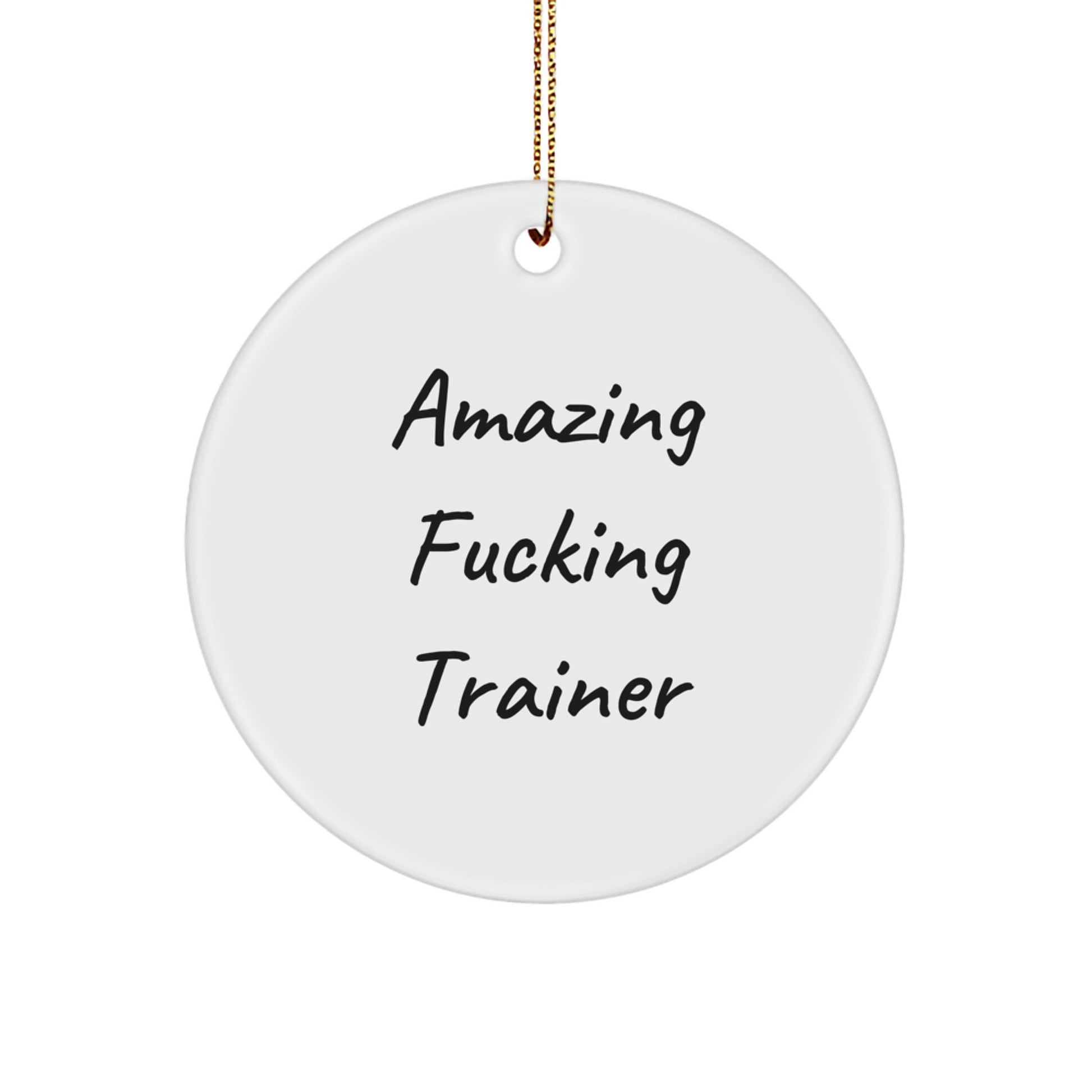 Funny Trainer Gifts from Friends for Men - Amazing F--king Trainer Christmas Unique Circle Ornaments - Trainer Decorations - Image 1