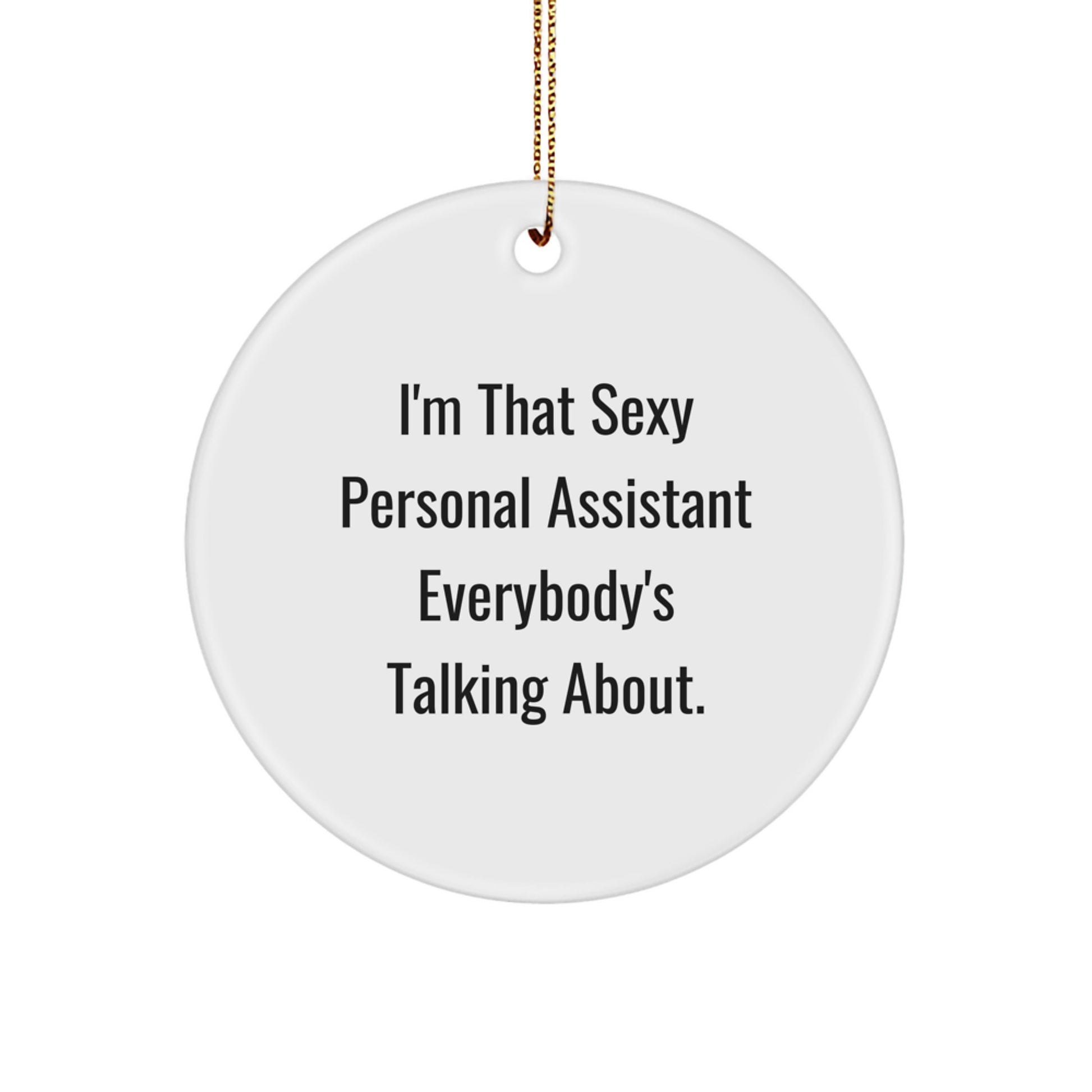 Funny Personal Assistant Gifts from Men to Colleagues - 'Sexy Personal Assistant' Circle Ornament, Christmas Unique Gifts - Image 1