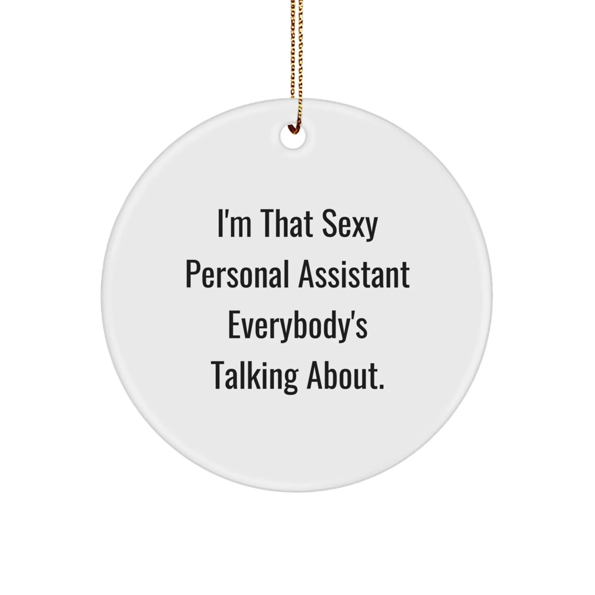 Funny Personal Assistant Gifts from Men to Colleagues - 'Sexy Personal Assistant' Circle Ornament, Christmas Unique Gifts