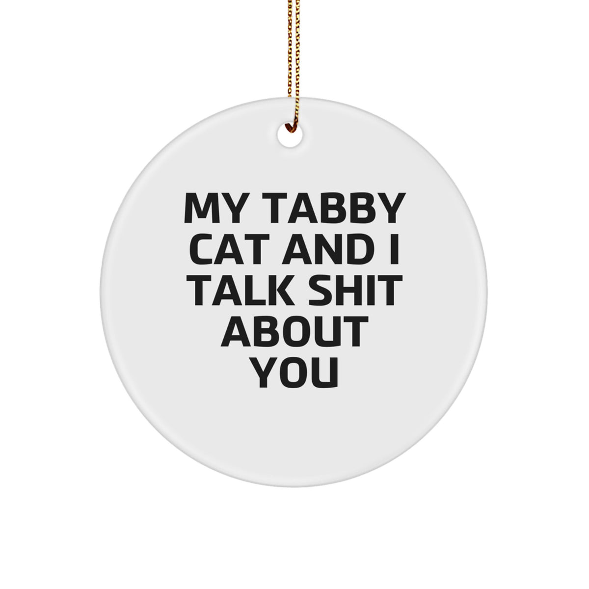 Tabby Cat Circle Ornament Companion for a Best Friend Christmas Gift - Image 1