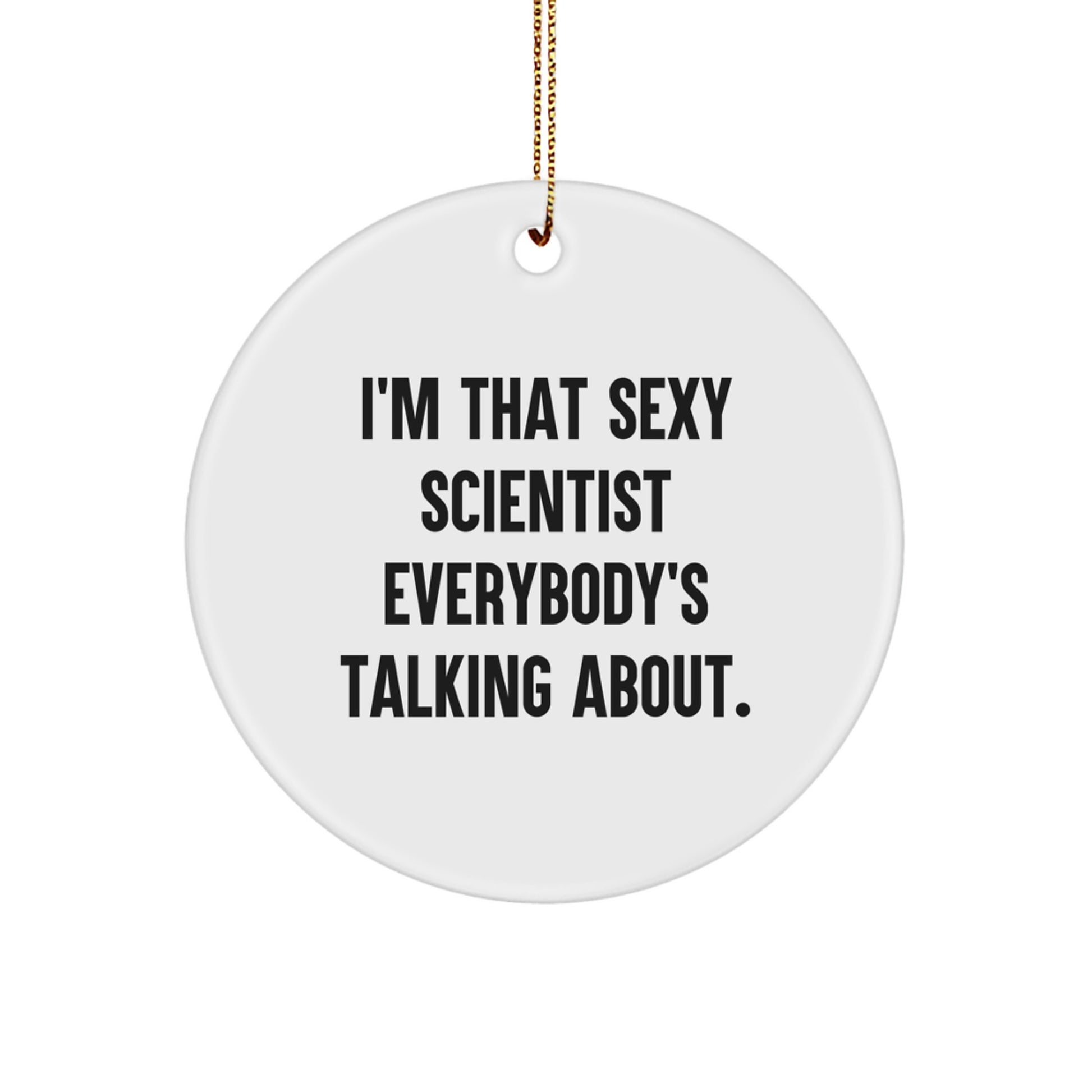 I'm That Sexy Scientist Gifts from Men for Scientist Friends - Circle Ornament for Christmas Unique Scientist Decor - Image 1