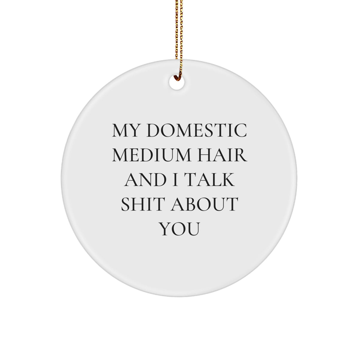 Christmas Ornament Gift Funny Domestic Medium Hair Quote Keepsake - Image 1