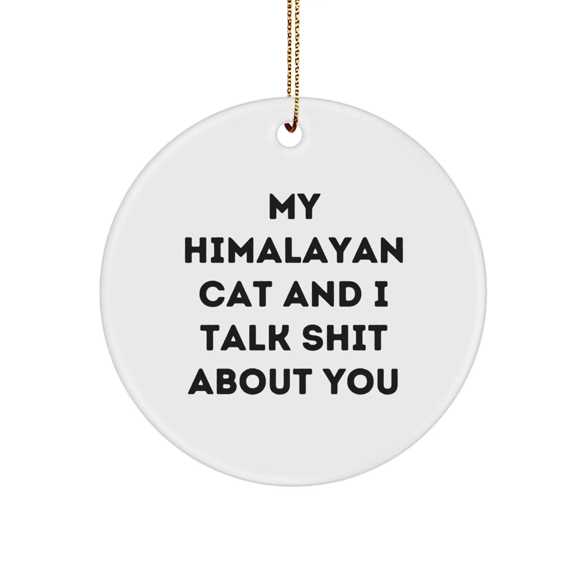 Himalayan Cat Lover Gifts from Friends Funny Circle Ornament for Christmas Unique Presents - Image 1