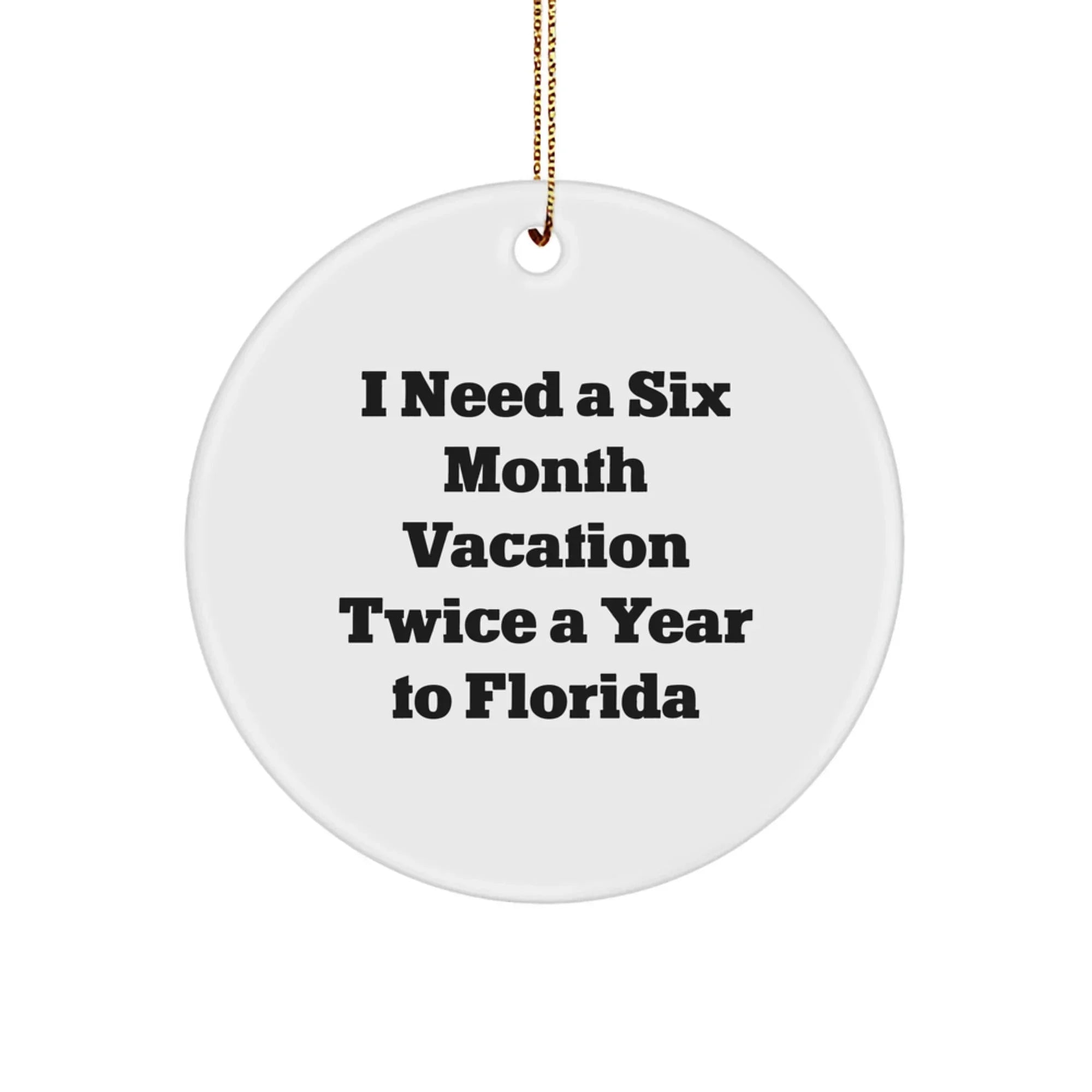 Funny Florida Circle Ornament Gifts from Family for Florida Enthusiasts, Unique Christmas Unique Gifts from Men to Women, Friends, Coworkers