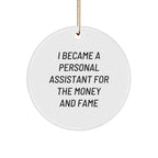 Christmas Unique Gifts for Personal Assistant, Funny Personal Assistant Circle Ornament, Gifts from Friends for Family Personal Assistant