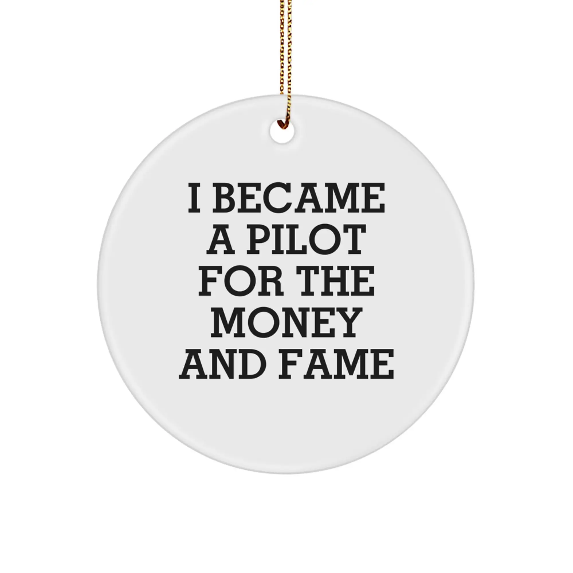 Pilot-Themed Funny Circle Ornament, Gifts from Men to Pilot Friends for Christmas Unique Gifts - Image 1