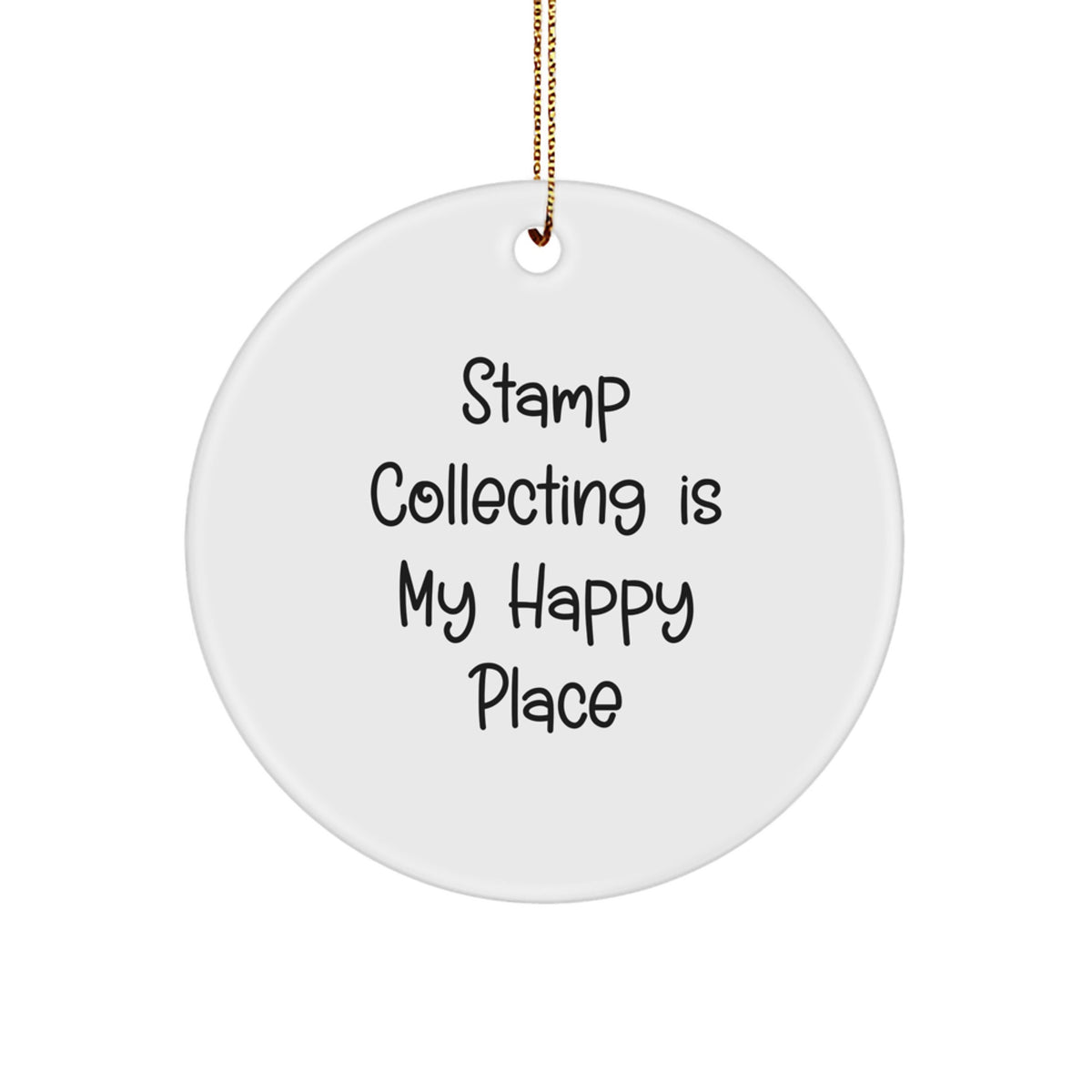 Christmas Ornament Gift for Her Stamp Collecting Is My Happy Place - Image 1