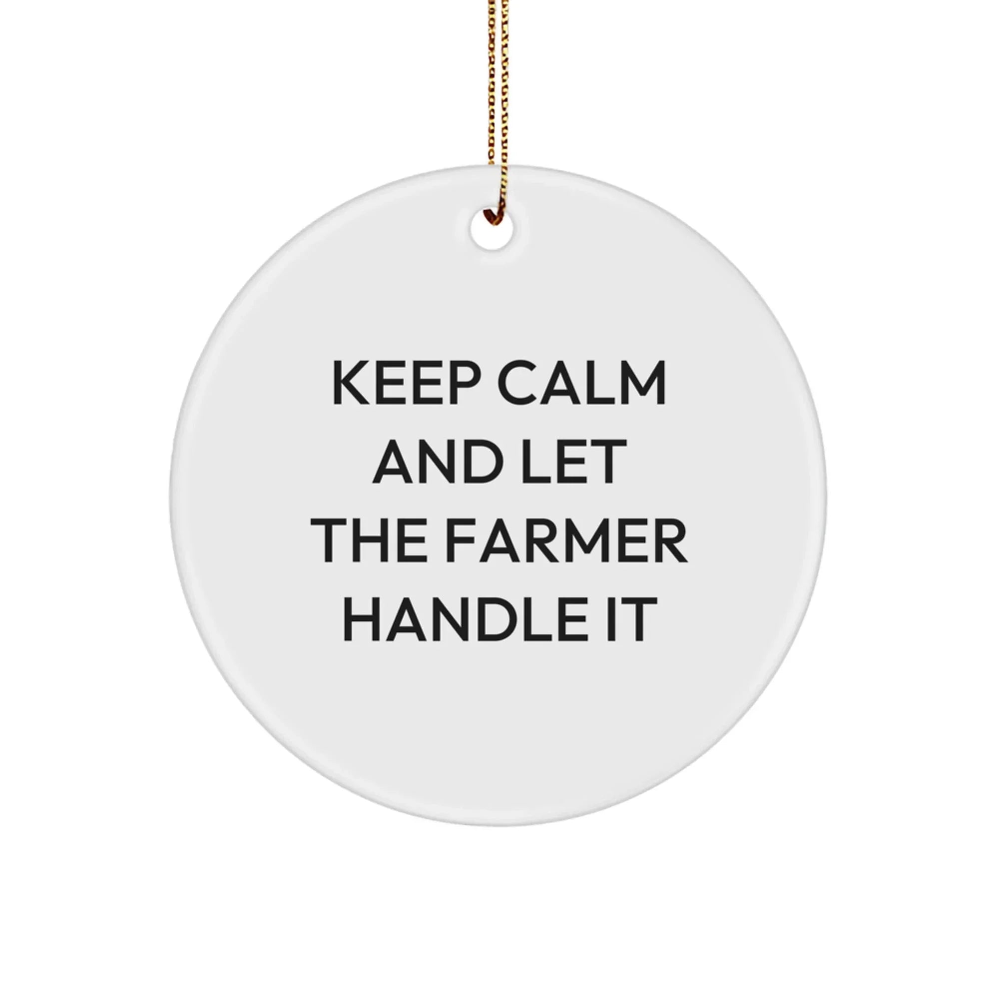 Funny Farmer Circle Ornament Gifts from Friends for Men on Christmas Unique