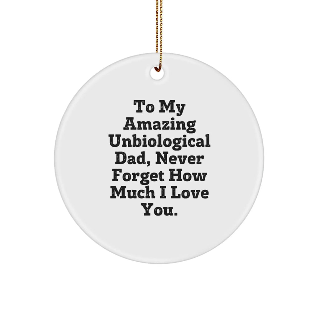 Unique Gifts for Unbiological Dad, Funny Circle Ornament, Christmas Unique Gifts from Family