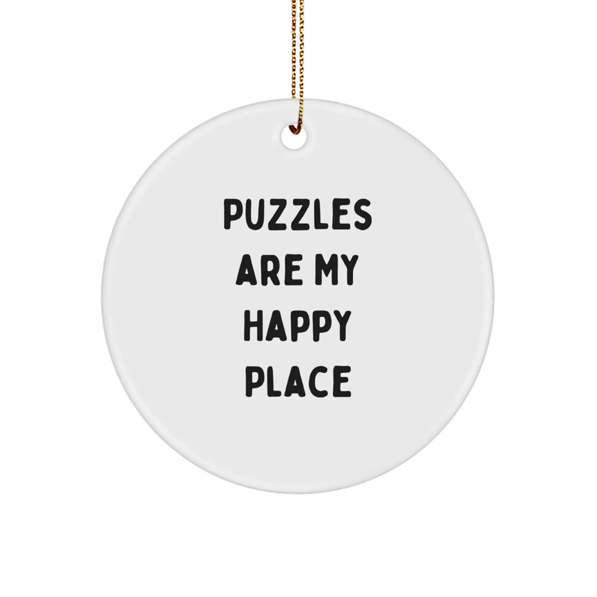 Puzzles Enthusiasts Gifts from Men, Women, Friends, Family - Funny Puzzles Circle Ornament for Christmas Unique Gifts - Image 1