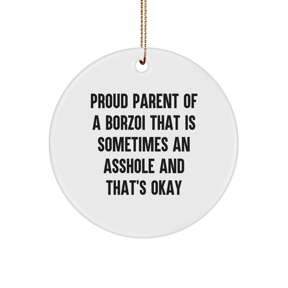 Christmas Gift Funny Borzoi Dog Ornament for Teens - Proud Parent of a - Image 1