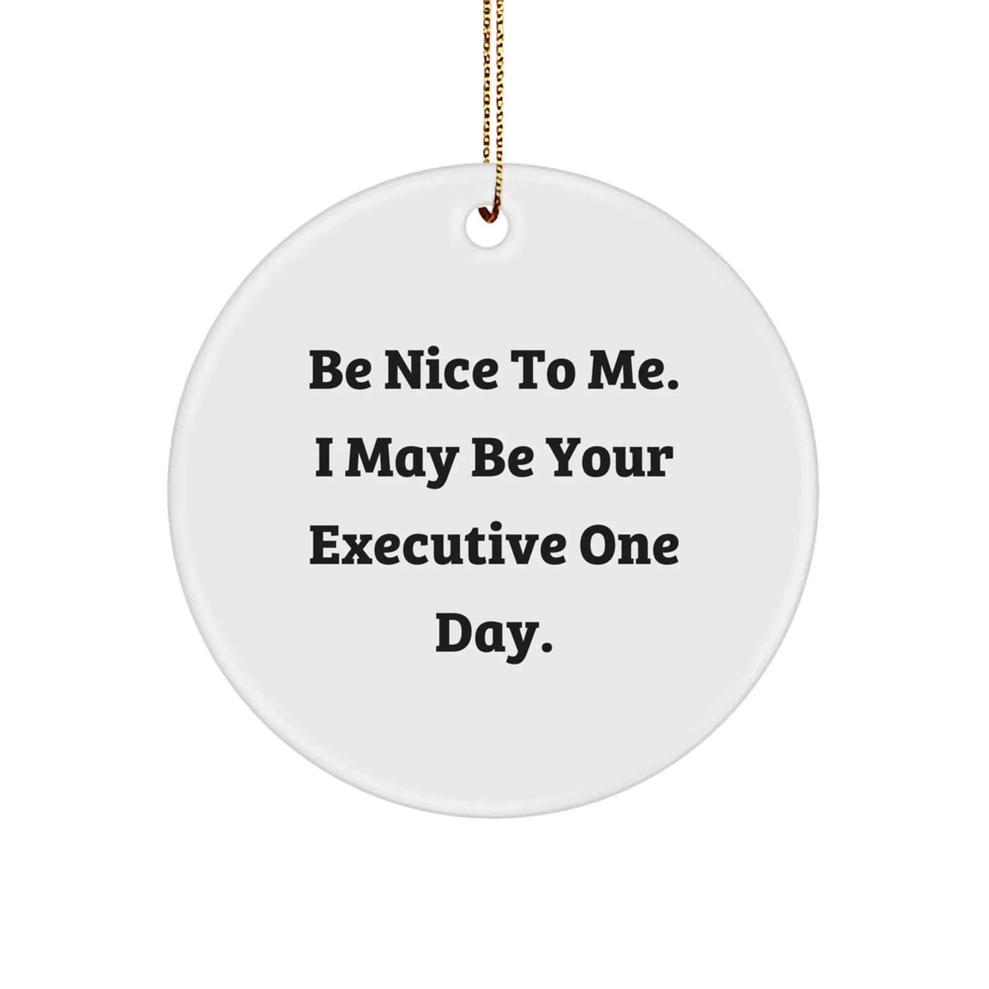 Funny Executive Gifts from Friends, Men, or Family Members - Be Nice To Me I May Be Your Executive One Day Christmas Unique Decor
