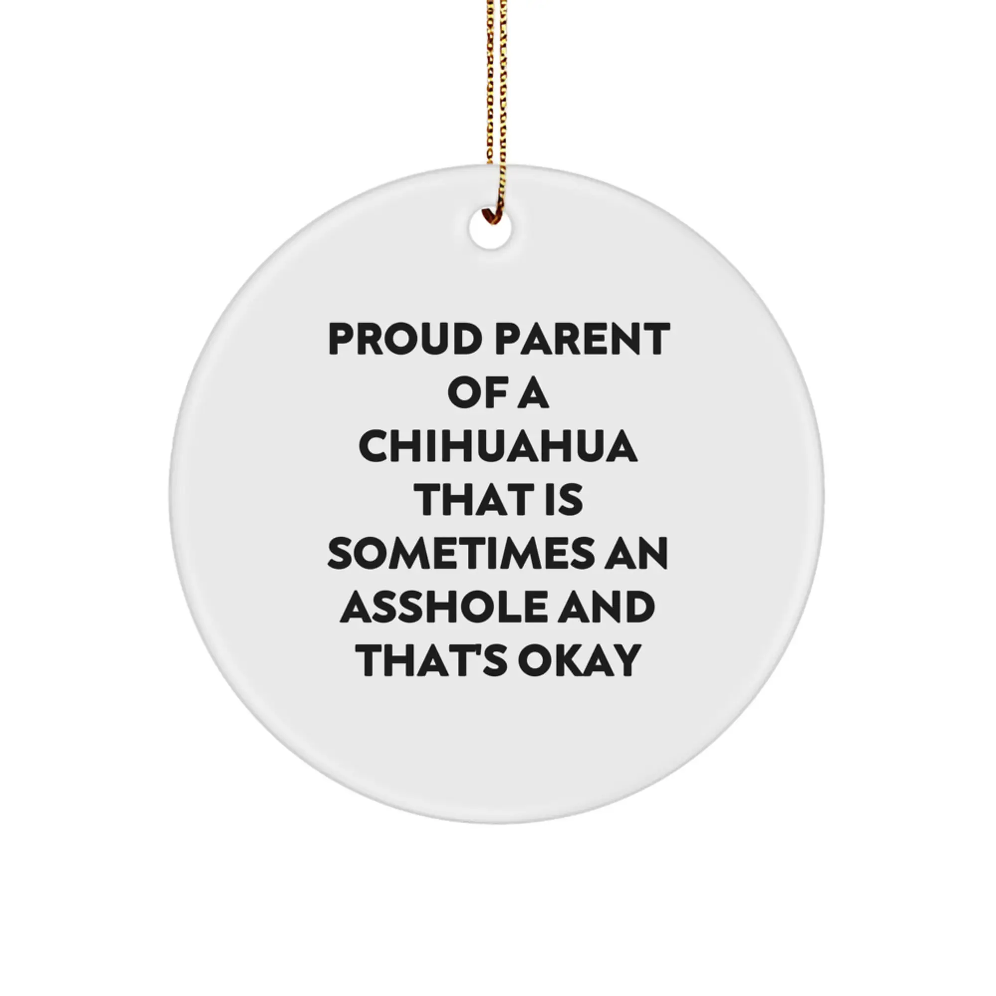 Charming Chihuahua Dog Christmas Circle Ornament Gifts from Friends, Perfect for Proud Parents - Image 1