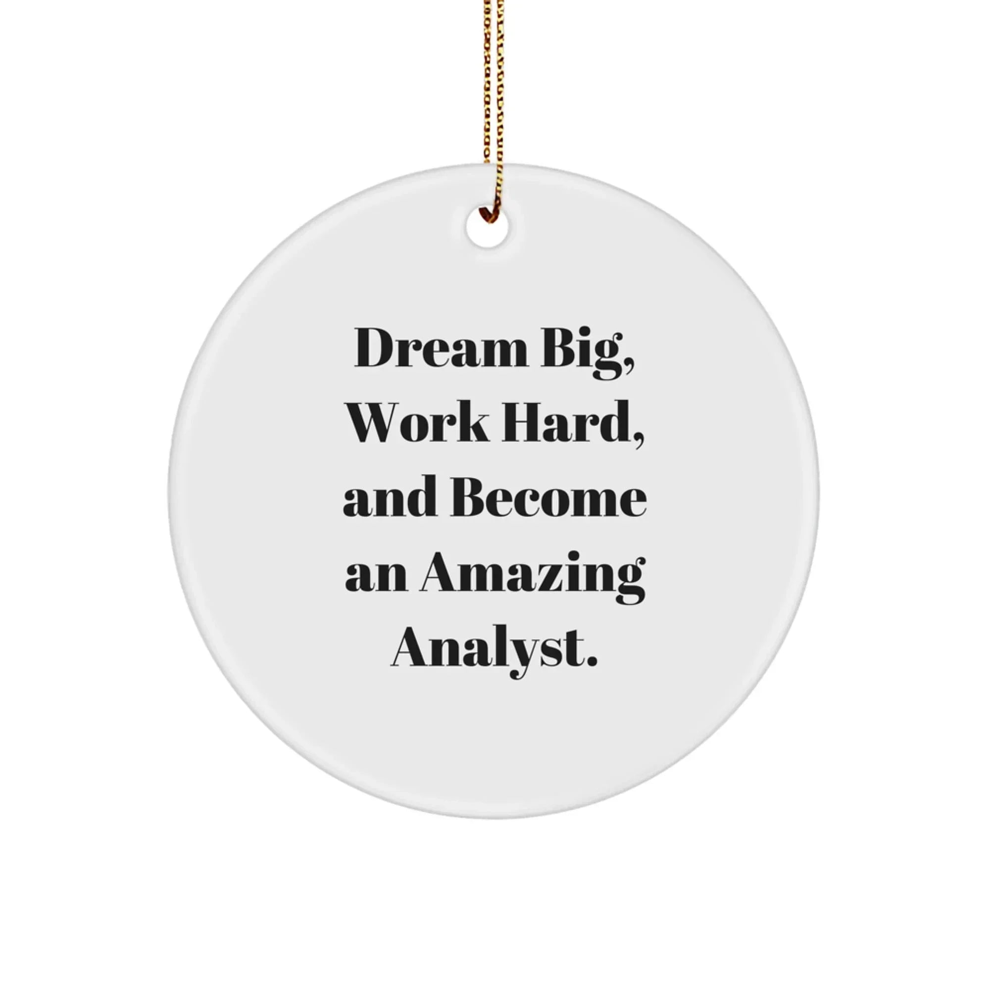 Encouraging Analyst Gifts, 'Dream Big, Work Hard, And Become An Amazing Analyst.' Circle Ornament for Christmas, Gifts from Family to Family